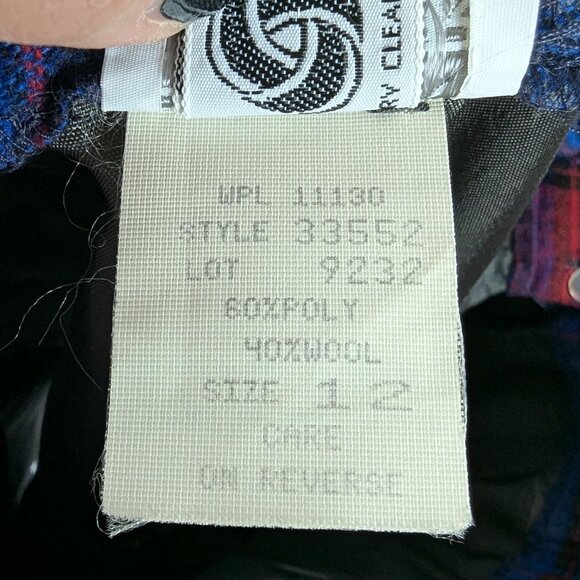 Vintage Boston Traveler Wool Blend Knee Length Plaid Skirt Made in USA - Picture 5 of 6